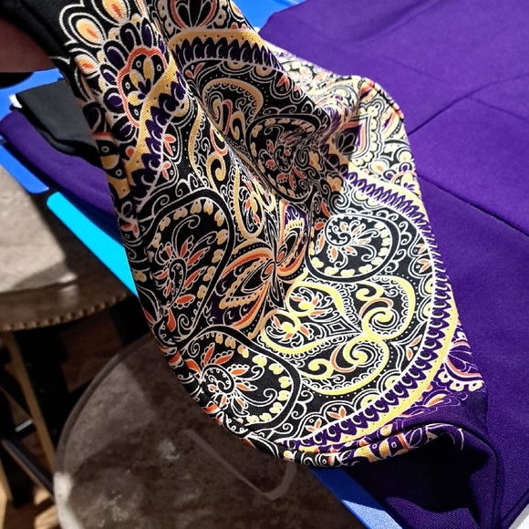 137 - Muse Elegant Purple Midi Dress with Gold And Multi Colored Accents - Picture 10 of 10